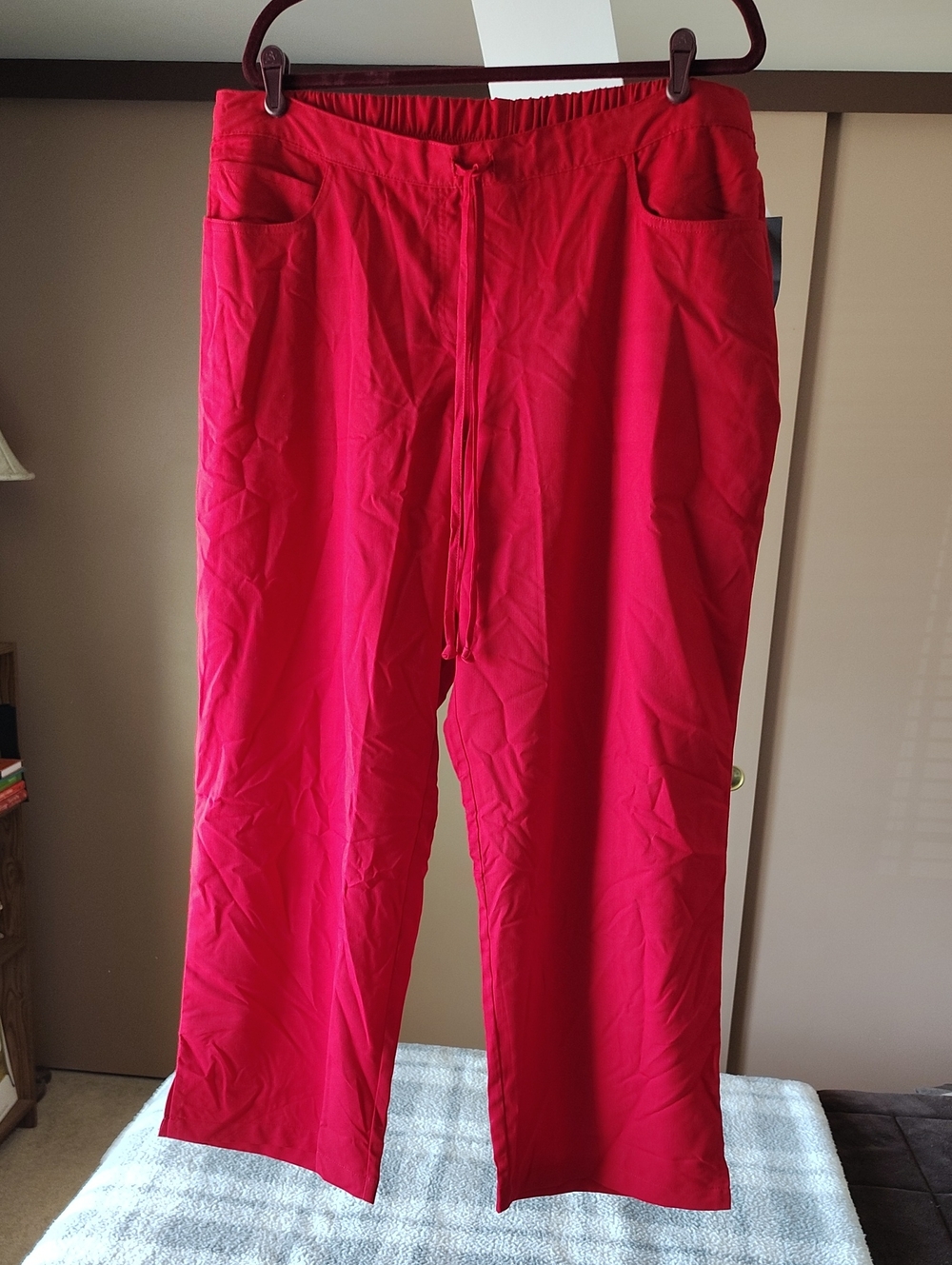 Grey's Anatomy Ladies 5 Pocket Scrub Pants 2XL Petite Candy Apple Red ♥️
